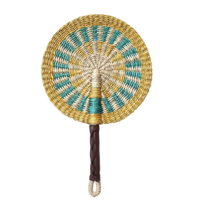 Vietnam Seagrass Hand Fan Handcrafted Natural Material Woven Cooling Accessory Rustic Style Wedding Souvenir Gift - Product Image 1