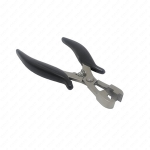 Pinzas para Extensiones de Cabello de Acero Inoxidable con Empuñadura Negra para Unión de Queratina, Herramienta de Salón, Logotipo Personalizado, Profesional - Product Image 3