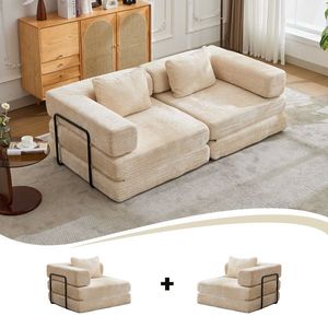Fixed Shape Frame Loveseats Boneless Modular Sectional Sofa Convertible Floor Sofa Bed Compression with No Assembly Required - Product Image 2