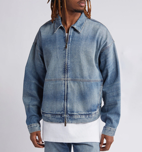 Mens Vintage <b>Denim</b> <b>Jacket</b> Trendy Casual Outerwear Street Style Fashion <b>Lightweight</b> Daily Wear Coat with Front Logo Winter - Product Image 3