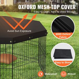 Parc pour chiens en métal pliable à 8 panneaux, clôture intérieure et extérieure pour animaux de compagnie, pour petits animaux de compagnie de taille moyenne, couverture supérieure - Product Image 4