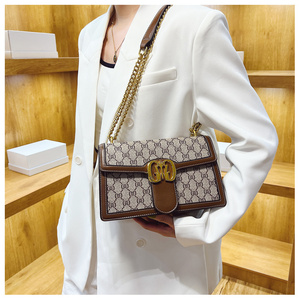 Women's Luxury Fashion <b>Square</b> PVC Waterproof Crossbody Handbag with Cover Closure and Metal Decoration Daily Use - Product Image 2