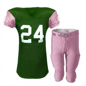 Pantalon de football américain en jersey sergé vert marine imprimé, fabrication professionnelle, par RUN APPAREL, uniforme de football américain à col en V et manches courtes - Product Image 2