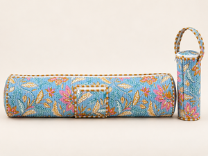 Bolsa de Yoga a Rayas Bohemias de Algodón Hecha a Mano VEER HANDIRCRAFTS con Cremallera y Asa Suave, 28 Pulgadas, Capacidad de 21L - Product Image 3