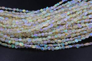 Perles d'opale éthiopienne naturelle multi-feu, opale de forme ronde lisse, environ. 8x3MM à 3MM, longueur de 16 pouces - Product Image 5