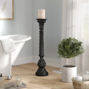 Grand Porte-Bougie Noir en Polyrésine pour la Décoration de la Maison - Product Image 3