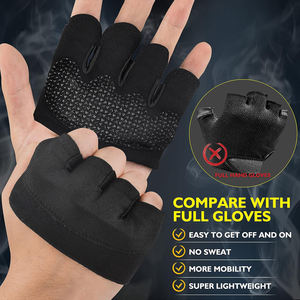 Guantes de medio dedo al por mayor, los más vendidos, de material duradero, para levantamiento de pesas, marca privada, para uso en gimnasios, guantes de fitness sin dedos. - Product Image 2
