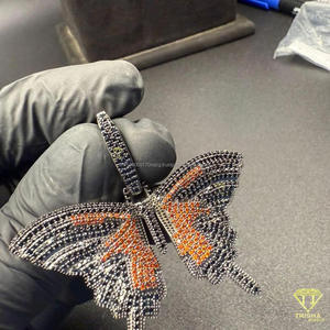 จี้รูปนกสีดำประดับเพชร VVS Lab Diamond เงินแท้ 925 สไตล์ฮิปฮอป - Product Image 5