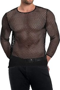 Camiseta Deportiva Transparente de Malla Negra para Hombre ROYAL Sports, Sexy, para Club Nocturno, Fitness, Manga Larga, Transpirable, Color Personalizado, Secado Rápido - Product Image 4