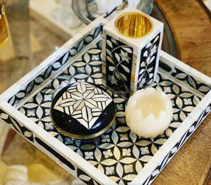 ทําด้วยมือตกแต่ง Bakhoor Burner สําหรับบ้านการใช้งานโรงแรมกระดูกฝังธูปพร้อมถาดคุณภาพดีที่สุดโดย LUXURY CRAFTS - Product Image 3