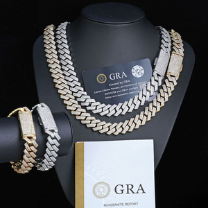 Luxury Moissanite Diamond Cuban Link <b>Chain</b> <b>Iced</b> <b>Out</b> Necklace Silver Hip Hop Jewelry Statement Gift - Product Image 2
