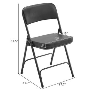 Set di 4 Sedie Pieghevoli in Metallo Nero con Seduta e Schienale Imbottiti per Casa, Ufficio, Eventi Interni ed Esterni, Feste, Matrimoni, Campeggio - Product Image 6