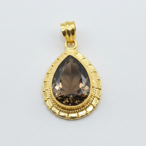Colgante de Cuarzo Ahumado Natural en Forma de Pera, Plata de Ley 925, Hecho a Mano, Estilo Vintage, con Engaste de Filigrana, Joyería en Forma de Lágrima, Regalo para Mujer, Unisex, Mamá - Product Image 5