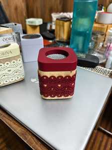 Top Design <b>Cream</b> Color Bamboo Incense Burner with Fabric <b>Wrap</b> Hand-made Aromatic Diffuser All-Season Use - Product Image 6
