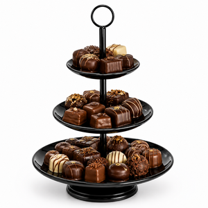 Support à chocolat en métal crème à motifs floraux en relief pour hôtels, mariages et événements de luxe, tailles et couleurs personnalisées disponibles - Product Image 5