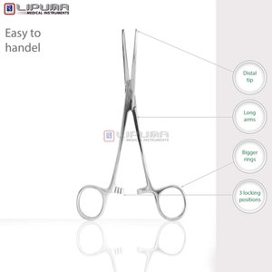 Pinzas de Kelly Manuales de Acero Inoxidable de Grado Quirúrgico, Rectas, de 9 Pulgadas, con Bloqueo, para Aplicaciones Médicas - Product Image 3