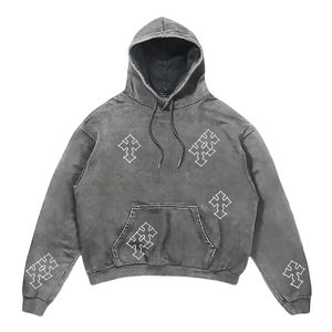 Sweat-shirt oversize pour homme, épaules tombantes, style streetwear décontracté, vêtements de sport, tissu épais, pull à capuche pour l'hiver - Product Image 1