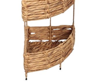 Nordic Style Water Hyacinth Shelving Multi Tier Corner Display <b>Shelf</b> For Toiletries Books Interior Home Decor Braided Accent - Product Image 2