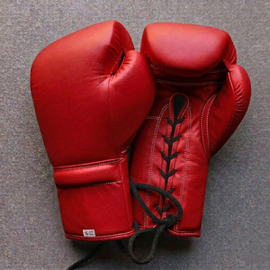 Guantes de Boxeo de Piel Genuina de Primera Calidad con Cordones, Diseña tu Propio Logotipo para Entrenamiento Profesional - Product Image 2