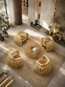 Juego de Muebles de Bambú Tropical para Sala de Estar, Sofá y Mesa de Centro de Ratán Ecológicos para Decoración Moderna del Hogar - Product Image 6