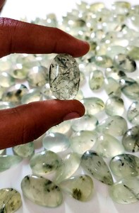 Lot en gros de cabochons de préhnite verte naturelle, pierres précieuses en vrac, faites à la main, formes variées - Product Image 2
