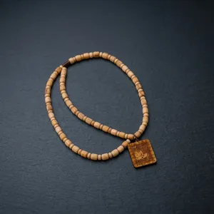 สร้อยคันธีทำมือจากไม้ทูลซีพร้อมจี้ฮานูมาน สำหรับสวดมนต์และทำสมาธิ ขายส่ง - Product Image 4