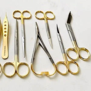 Premium Stainless Steel Surgical Scissors Set Gold Handle Surgical Instruments Kit Medical Grade <b>Precision</b> <b>Tools</b> CE ISO Approved - Product Image 2