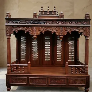 M/S Huda Handicraft and Home Decor Traditional Wooden Pooja Ghar with Carved Design NEW ARRIVAL for Indoor <b>Decoration</b> - Product Image 2