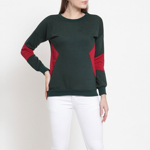 Sweat-shirt en coton pour femme de qualité supérieure, pull décontracté en velours, fabricant OEM, fournisseur en gros, collection col rond, manches bouffantes - Product Image 1