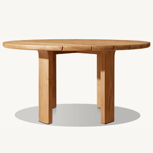 Mesa redonda en oferta, hecha de madera de teca resistente y ecológica para uso en exteriores o restaurantes al aire libre, diseño moderno. - Product Image 1