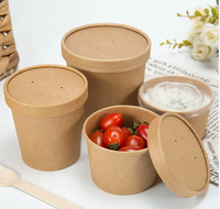 Vente en gros Récipient à salade en papier kraft écologique biodégradable jetable de qualité alimentaire avec couvercle gaufré bols à emporter assiettes en papier