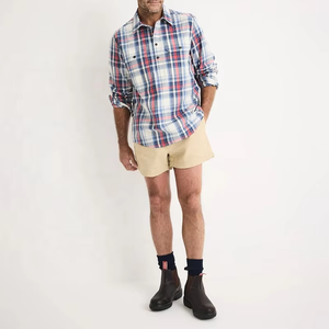 Chemise en flanelle à carreaux en coton avec logo personnalisé, chemise de travail à manches longues pour homme, chemise boutonnée - Product Image 2