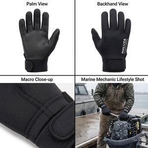 Guantes de Trabajo Mecánicos de Alta Destreza y Resistentes a la Abrasión MALUZA INDUSTRIES, Puño Reforzado, Pantalla Táctil, Antideslizantes, Poliéster - Product Image 4