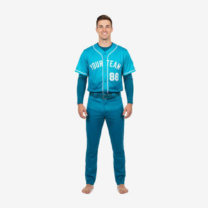 Uniformes de baseball en polyester 100% en gros pour les fabricants d'équipement d'origine (OEM) - Créez votre propre uniforme de baseball imprimé par sublimation pour adultes - Product Image 2