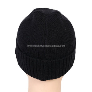 Custom High Quality Unisex Wool Ribbed Striped Knitted Beanie Custom <b>Cap</b> Logo Black Winter Ski Hat Wholesale <b>Plain</b> Fisherman - Product Image 4