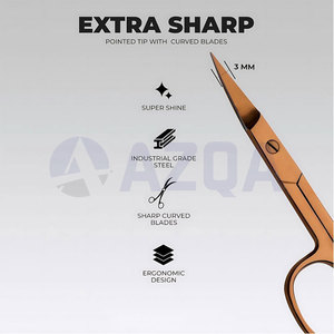 Ciseaux de beauté multi-usages en acier inoxydable extra-affûtés pour la coupe des cuticules, la taille des sourcils et les soins de toilettage - Product Image 5
