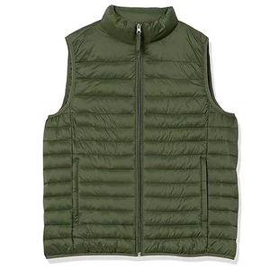Gilet matelassé sans manches à capuche avec logo personnalisé OEM et gilet matelassé rembourré imperméable et respirant pour homme, idéal pour l'automne - Product Image 1