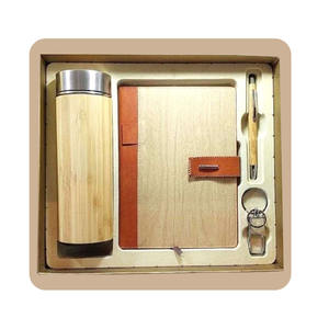 6PCS Promotional Wooden Business Corporate Gift Set Customized Logo <b>Personalized</b> Diary Pen <b>Keychain</b> Card Holder Mug Water Bottle - Product Image 4