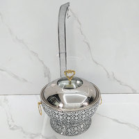 Chauffe-Plat Commercial Suspendu en Acier Inoxydable 8L avec Finition Argentée pour Hôtels, Mariages, Banquets et Traiteurs
