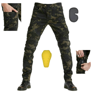 Jeans de moto unisexe en denim côtelé extensible avec protection CE et genouillères doublées Kevlar – Vente en gros OEM - Product Image 1
