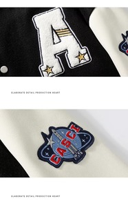 Unisex Embroidered Varsity <b>Jacket</b> <b>Canvas</b> Zipper Closure Custom Front Logo OEM Service Windproof winter Autumn Casual Street - Product Image 4