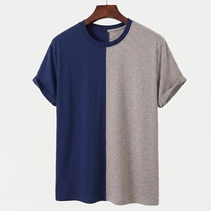 Camiseta Casual de Moda 2026 de Dos Tonos para Hombre, Manga Corta, Diseño de Bloques de Color en Contraste, Tejido de Algodón Suave y Cómodo para Uso Diario - Product Image 6