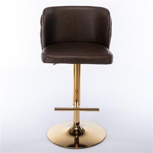 Sgabelli da Bar Moderni in PU Imbottiti con Schienale Intero Trapuntato, Altezza Regolabile, Girevoli, per Casa, Pub o Soggiorno - Product Image 2