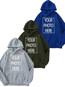 Vintage Zipper-<b>Up</b> Fleece 100% Cotton Oversized Eco-Friendly Hoodie Hip-Hop Style Washided Distressed Gothic Men's Hoodie - Product Image 3