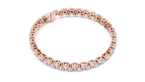 Bracelet tennis en or massif 18 carats avec fermoir à maillons, serti de diamants de laboratoire ronds brillants de 6,2 carats, pour femme, bijoux fins. - Product Image 4