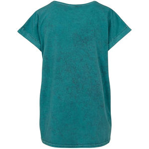Camiseta de algodón con lavado ácido para mujer, con logotipo personalizado OEM, de manga corta, al por mayor, con envío y entrega. - Product Image 5