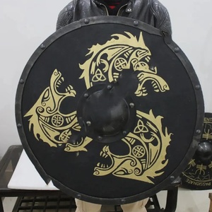 Escudo Vikingo Hecho a Mano de Tela Ahmad de 24 Pulgadas, Diseño Celta Marrón, Acero al Carbono, Grado DIY, Personalizable, ODM/OBM/OEM, Mango de Madera - Product Image 6