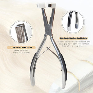 Flat Surface Sealing Hair Extension Plier Tools Kit Professional <b>Tape</b> In Hair Extension Pliers Silver <b>Mirror</b> Polish - Product Image 3