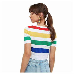Summer Crop <b>Top</b> Wholesale Ladies Casual Crop <b>Top</b> Round Neck Short Sleeve Fashion Tee Bulk Clothing Supplier Crop <b>Top</b> - Product Image 4