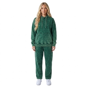 Sudadera con Capucha Holgada de Algodón Lavado para Mujer con Bolsillos Laterales, Ropa Casual de Otoño, Sudadera Larga de Color Sólido - Product Image 4